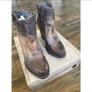 BED STU Women's Isla Heeled Booties in Grey Tonic Breeze (7.5/EU37.5)